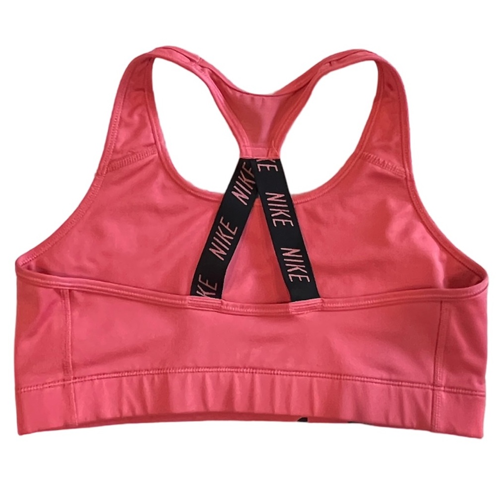 Nike Dri-Fit Sports Bra Pink-Coral Large - Picture 2 of 5